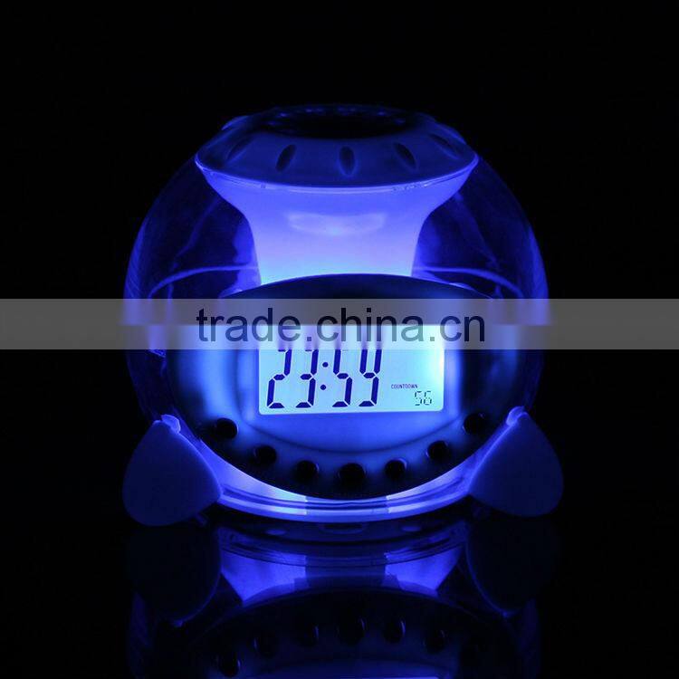 7 color light alarm clock with nature sound