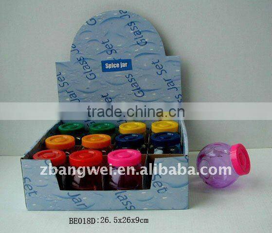 spice jar glass set in a display box