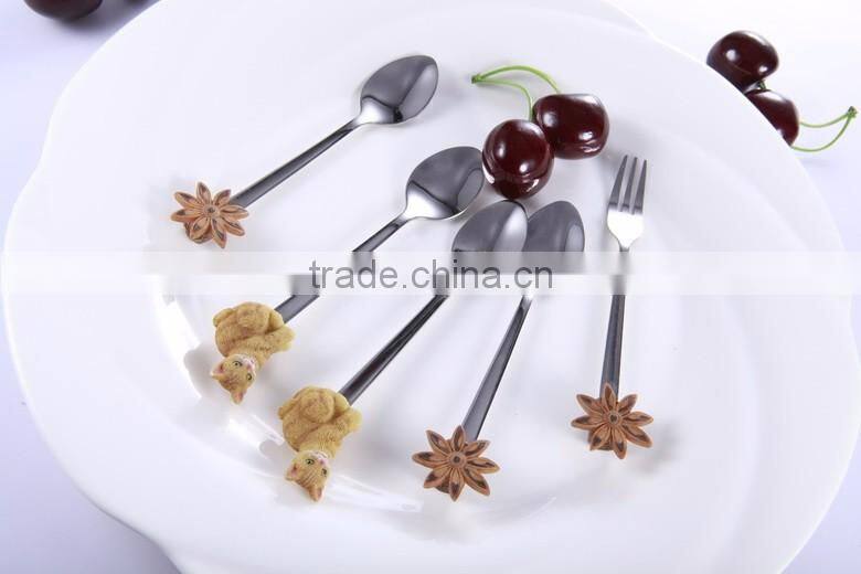 Puppet poly head decorated Unique Product Factory Manufacture Custom Design OEM Craft Polyresin cutlery