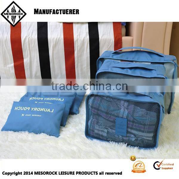 Waterproof 6pcs/set storage or saving extra space while traveling clothes storage mesh bag