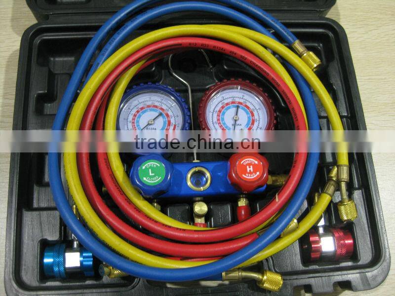 A/C manifold set with sight glass / Manifold brass gauges set / Manifold Gauge Set