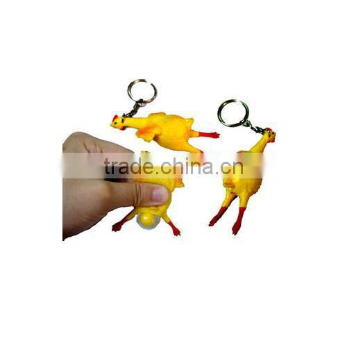 Wholesale china market small size yellow rubber Screaming Chicken relieve stress sound toys