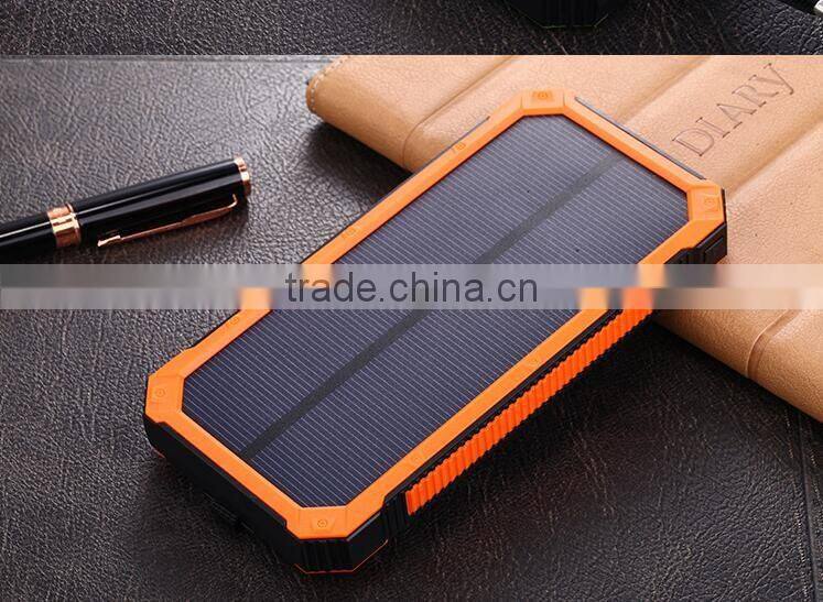 Two usb phone charger 12000mah solar bank