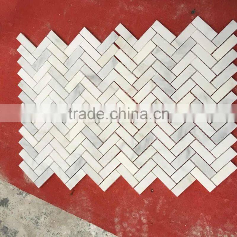 Herringbone calacatta gold marble mosaic tile