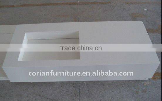 countertop solid surface material with designed edge