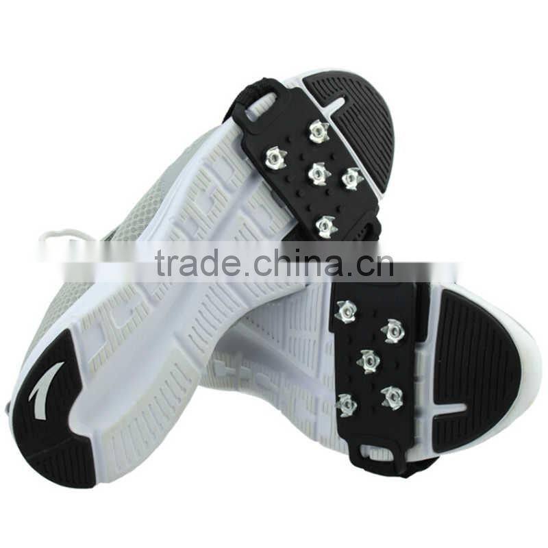 Factory Selling Silicone 5 Teeth Anti-slip Ice Gripper with handy Velcro straps