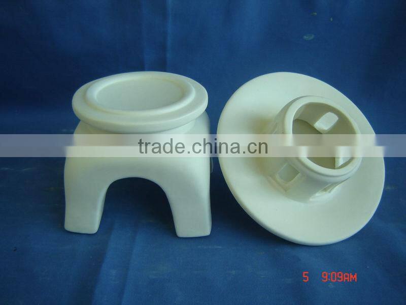 bisque candle holder halloween ceramic houses