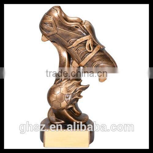 European cup sports soccer awards resin mini shoe trophy