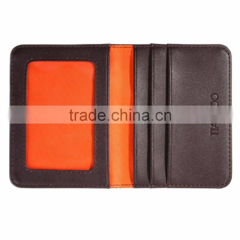 colourful Promotional PU Leather Credit Card Holder With Clear ID Window
