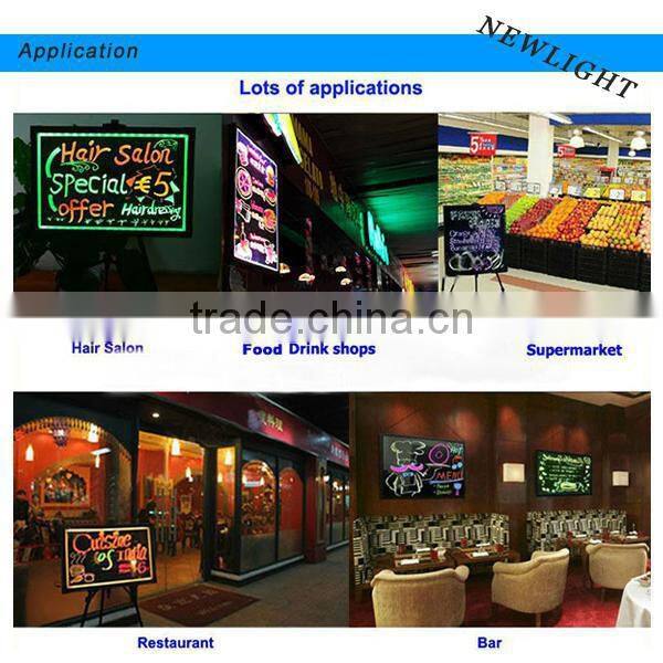 Semi-outdoor tempered glass panel LED writing board illuminated LED message board restaurant LED advertising board