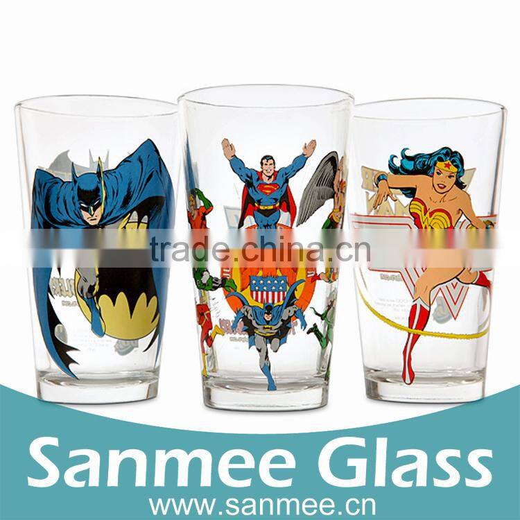 Hot Sales Cartoon Characters Logo Design Pint Glass