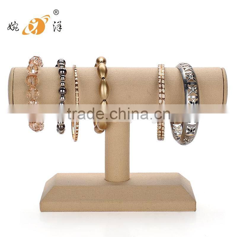 2015 new fashion colorful Velvet Single Layer T shape Bracelet Holder