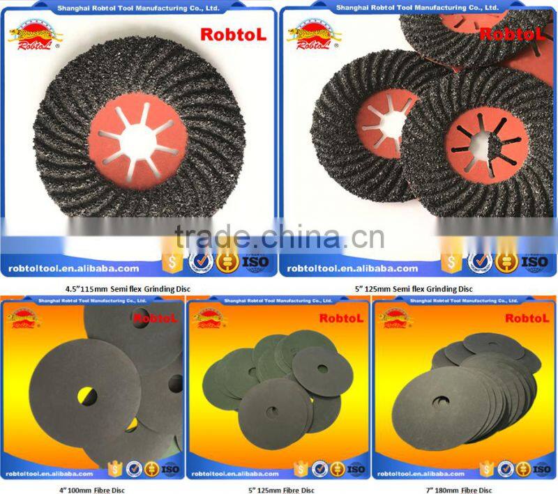 4" 100MM Semiflex Grinding Disc Wheel Abrasive Silicon Carbide Aluminium Oxide Sanding Fibre disc Resin Sand Wheel