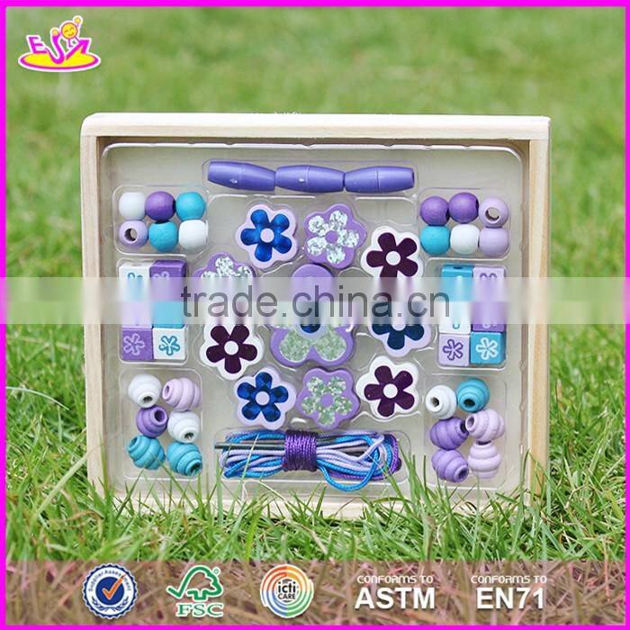 2017 new design children threading beads wooden educational toys for 4 year olds W11E061