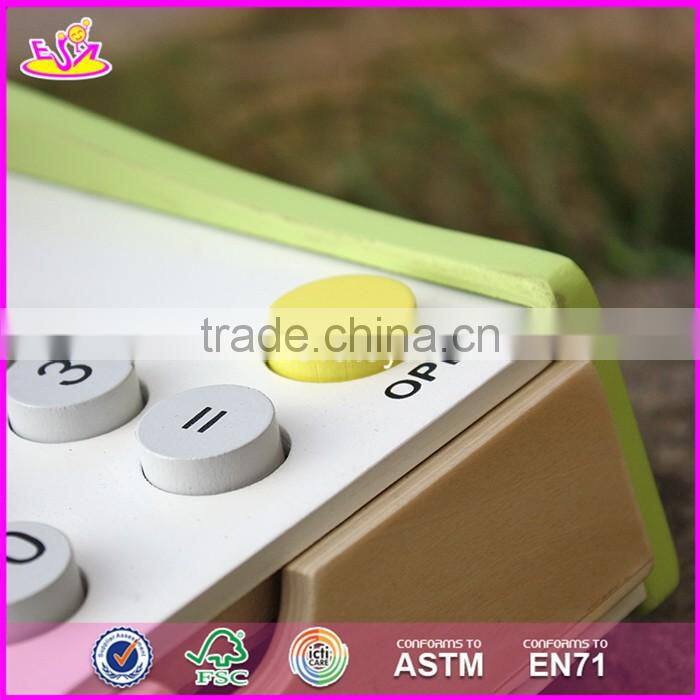 2017 new design children preschool wooden toy credit card machine W10A059