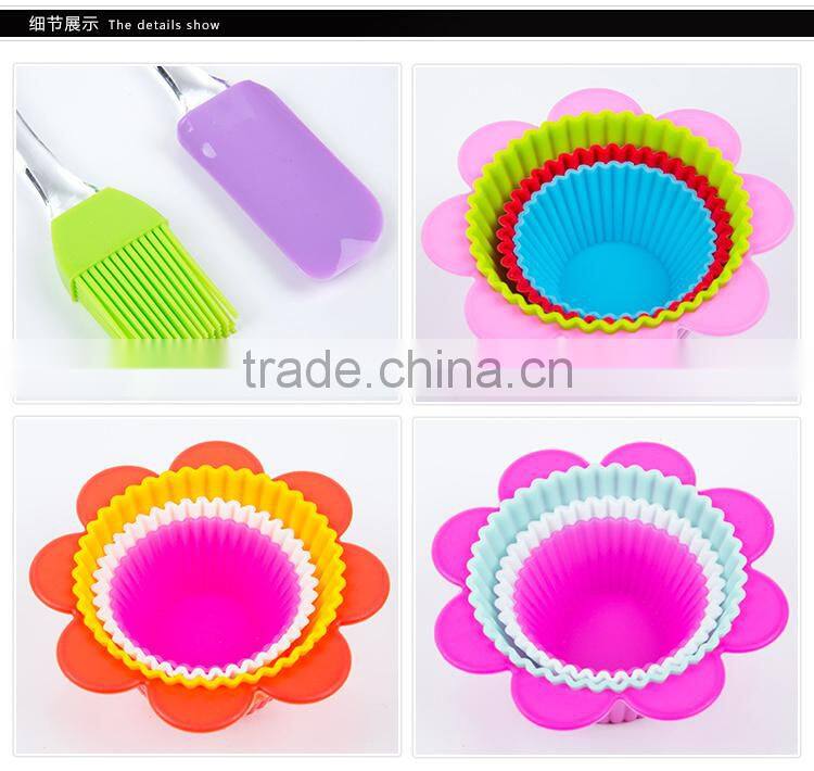 Food grade kids silicone baking set,cake baking tools