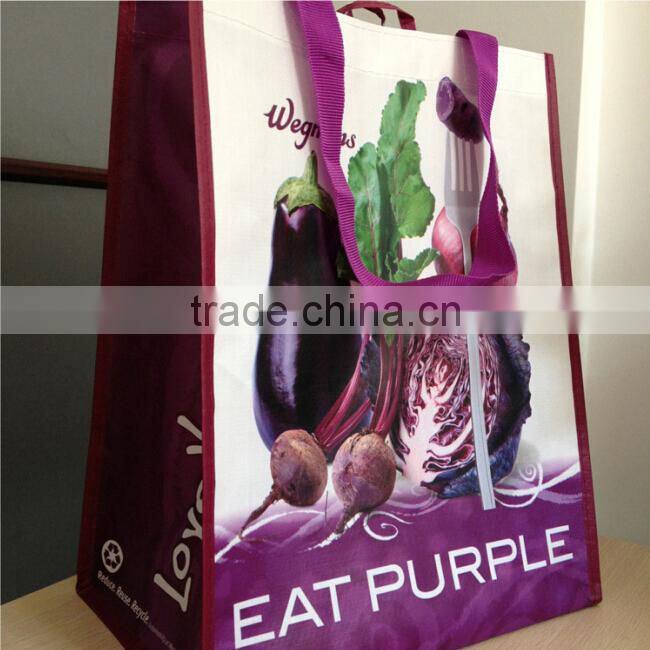 Lavender Picture Printing Fashion Durable PP Woven Bag with Round Corner