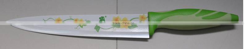 Green fresh pattern color knife with green handle