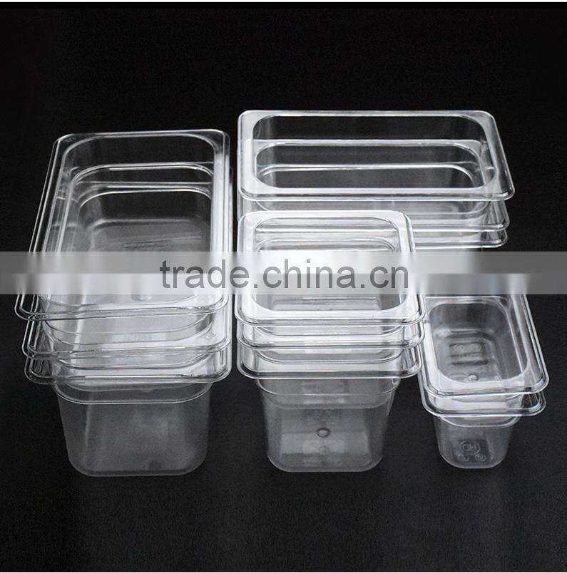Kitchen strorage pan food box transparent plastic gn pans