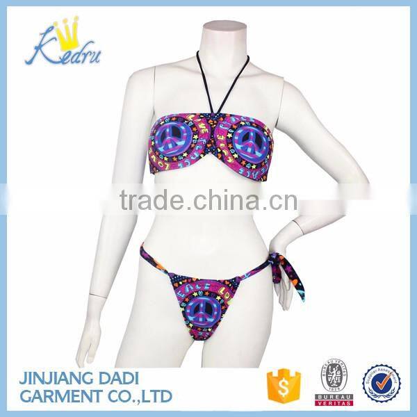 Sexy Fancy Bra Panty Set Swimwear 2017 Bright Color Bikinis For Lady