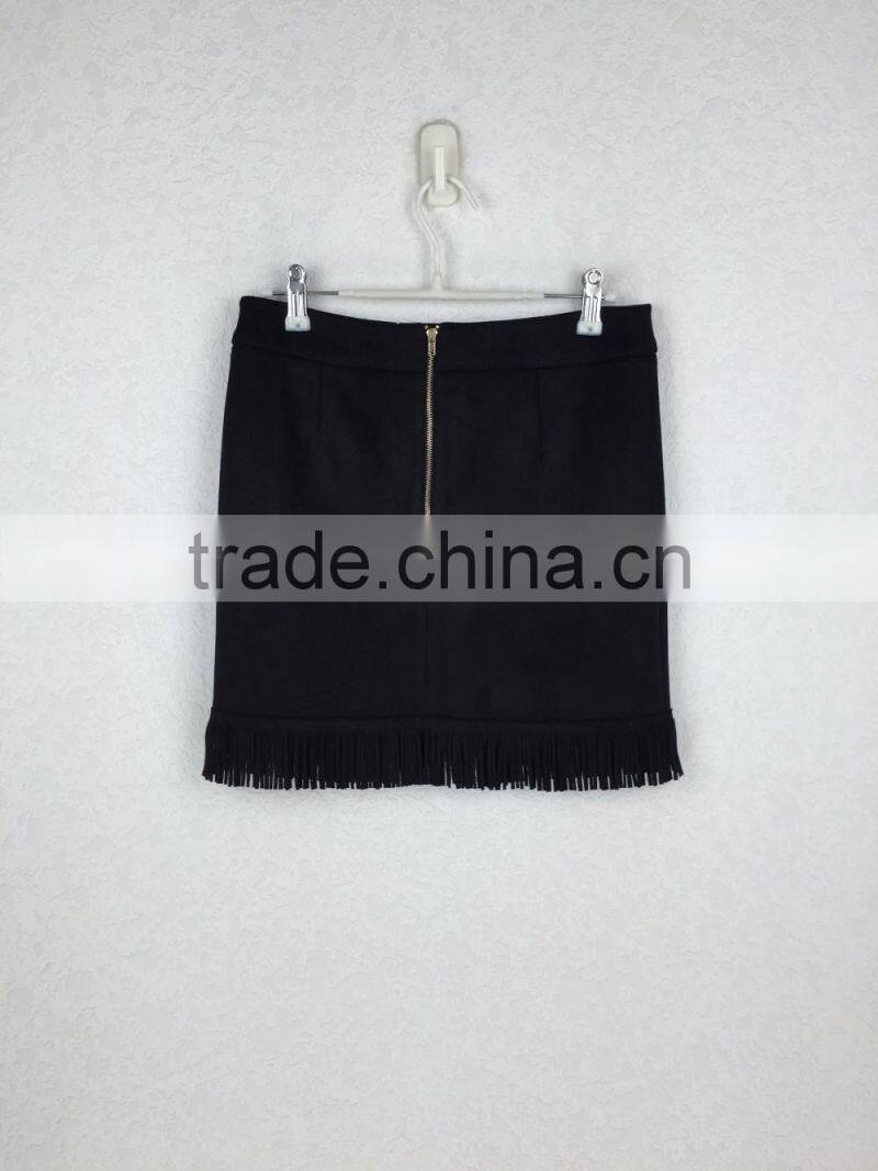 Original design latest tassel trim mini skirt sexy lady fashion skirt