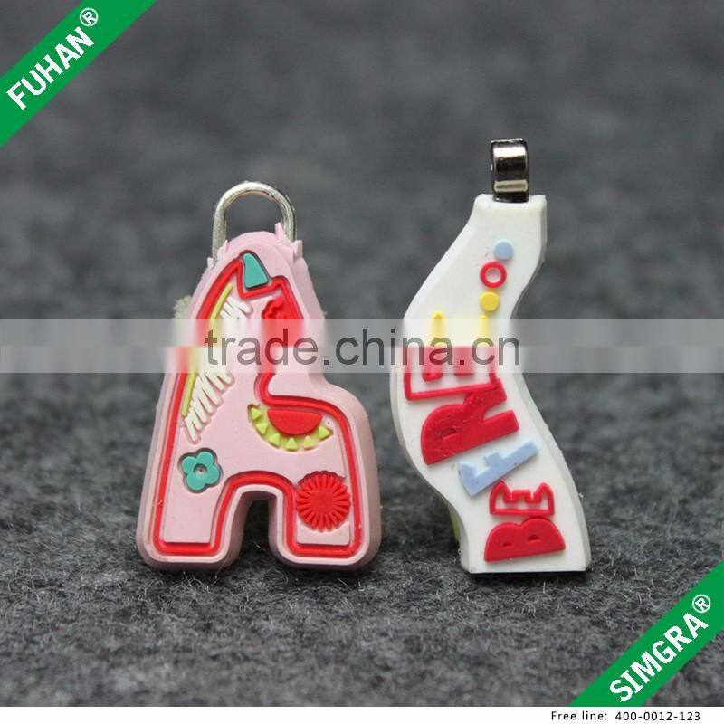 Factory Price Fancy Design Shape Garment Plastic Zipper Pullers