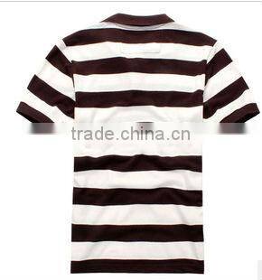mens custom yarn-dyed short sleeve,summer men's cotton stripe polo shirt