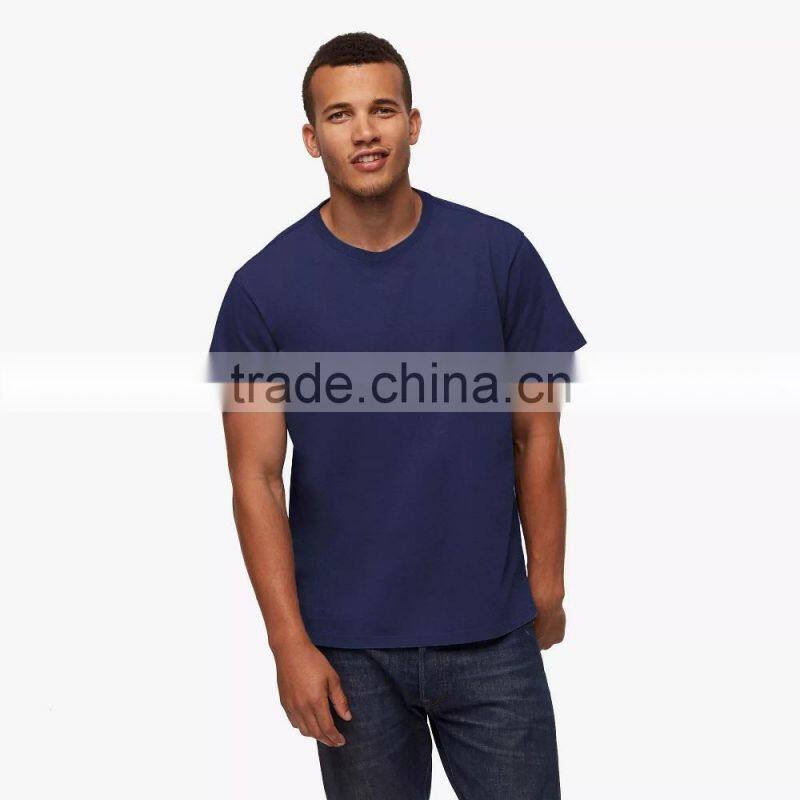 100% cotton plain round neck T short sleeve premium crew men's t shirt