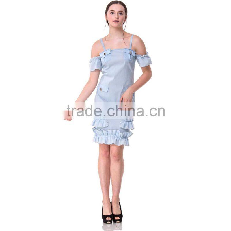 2017 Guangzhou Domin factory new arrival ladies fashional applique dresses