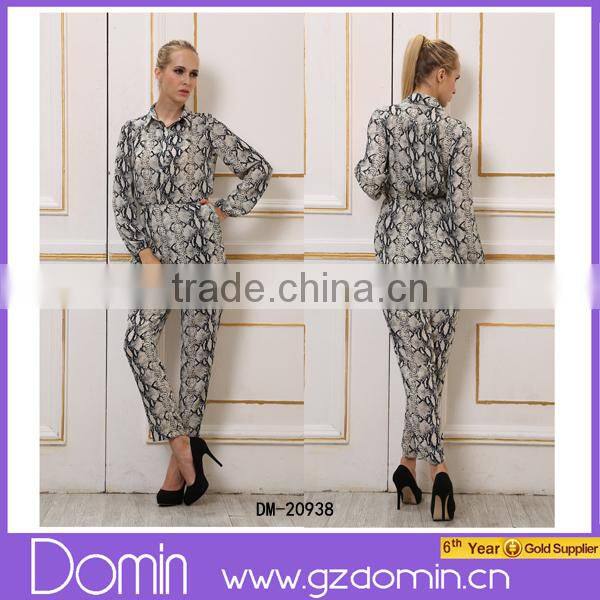 Ladies Long Sleeve Slinky Cuffed Jumpsuit for Women