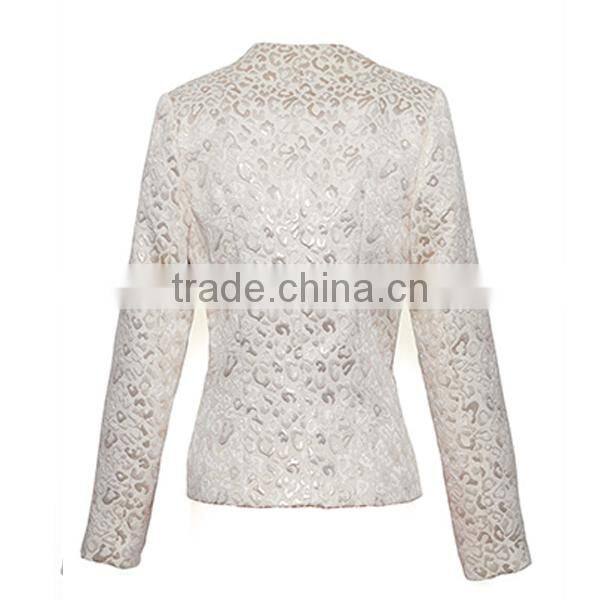 garment clothing OEM/ODM manufacturer hign end polyester jacquard formal office wear women fancy suit blazer