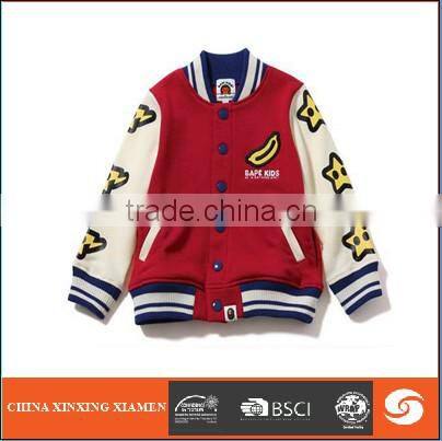 Children cartoon print cropped bomber jacket women crop baseball jackets