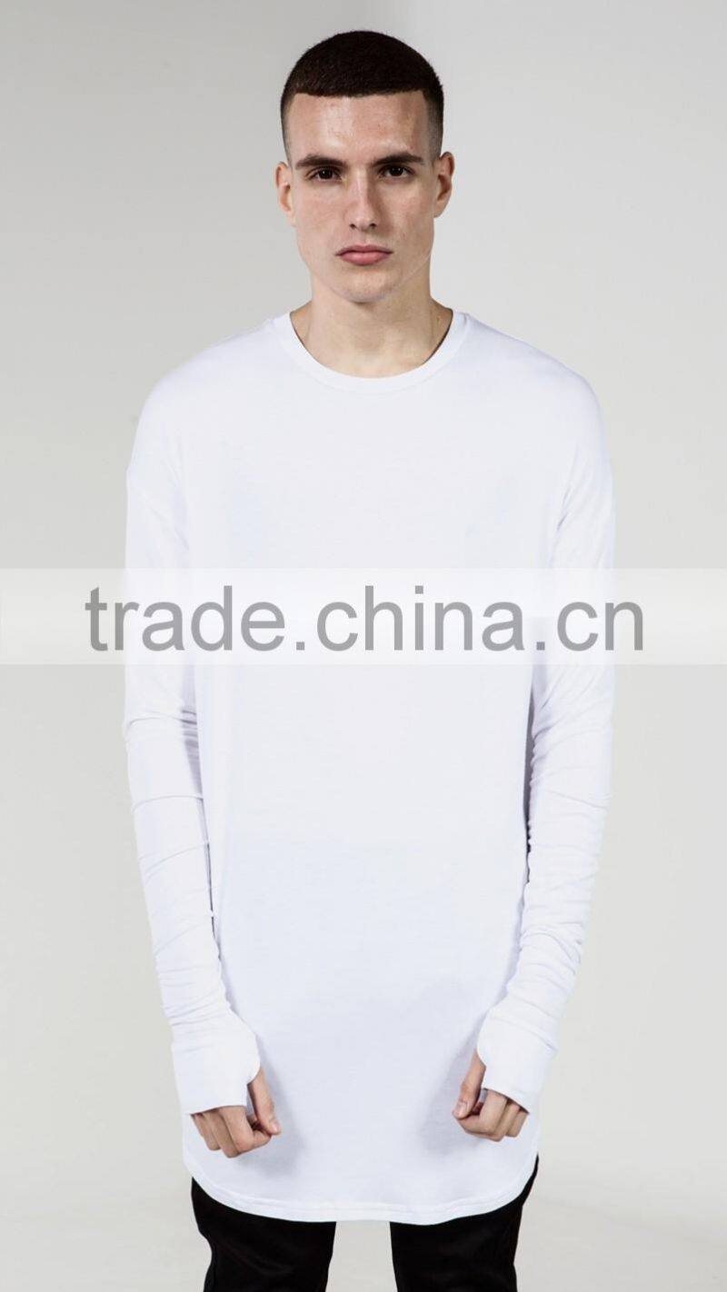 Customized cheap extra long sleeves collar men t-shirt