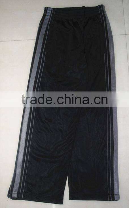 New design from Jiangxi China boys sport pants 100% polyester tricot 200g, brushed inside