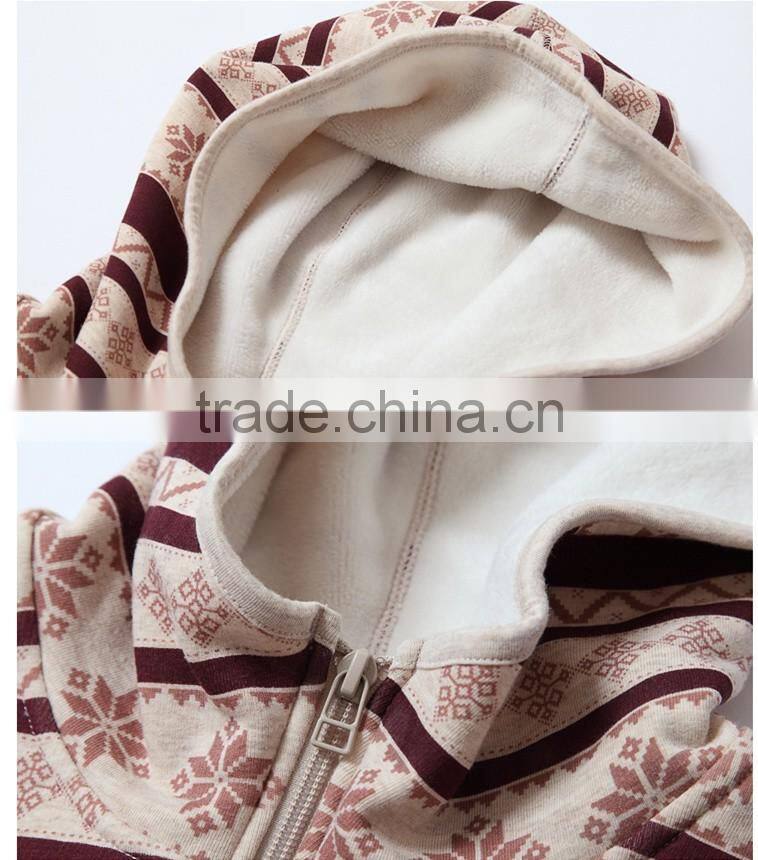 Women man polar fleece hoodies stripe flower printed patern