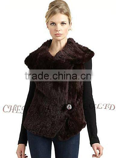 CX-G-B-196A New Design Women Knitting Rabbit Fur Fashion Vest fur clothing