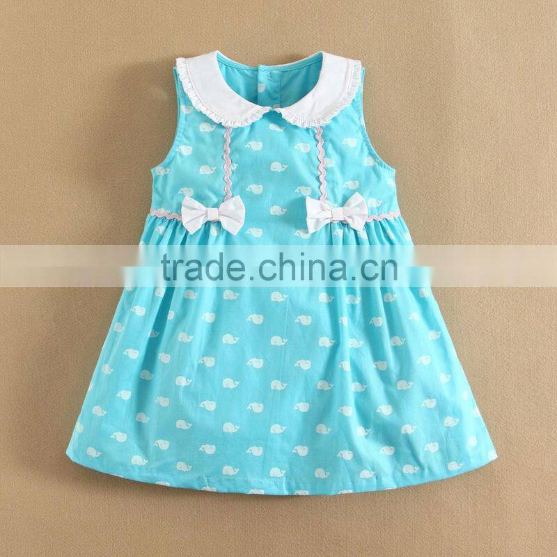 MOMANDBAB NEW ARRIVAL Kids Dress Girls Kids Clothing Summer Kids Blue White Striped Dress