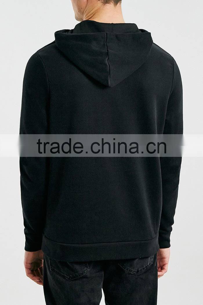 Bulk black plain custom classic style muscle fit hoodies for men