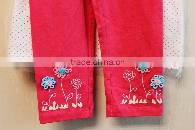 2016 Lovely Style Baby Dress Set Knitted Printed 100% Cotton Summer Dress TP-7751