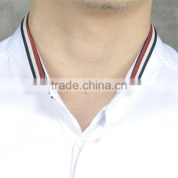 2015 High Quality 100% Cotton custom design contrast color men slim fit guayabera shirt