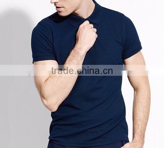 high quality promotional custom 100 cotton blue polo shirt