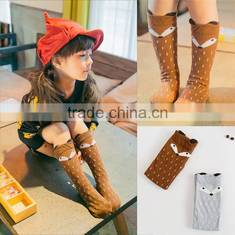Baby Top Fashion 1 Pair Unisex Baby Girl&Boy Knee High Fox Socks Kids Cute Cartoon Socks meias infantil etw-63