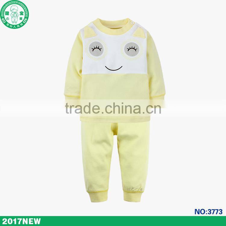 Beautiful design custom printing full sleeve 2 pcs children clothes kids pajamas