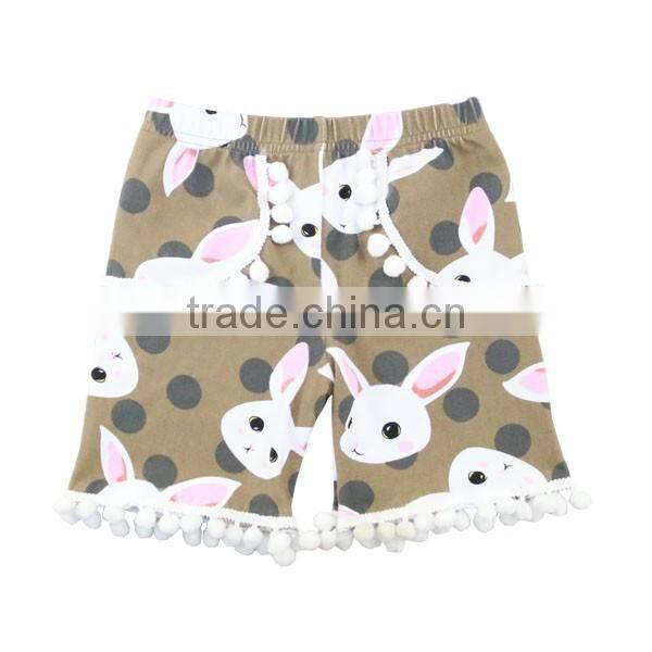 Wholesale kids sweat shorts boutique baby lovely bunnies cotton shorts for baby girl