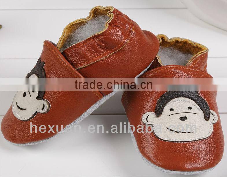 Hot selling lovely Blue leather baby shoes with Red Car