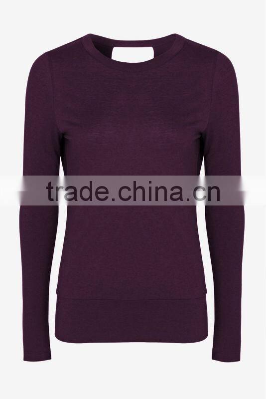 Long Sleeve Round Neck Knit Jersey Top