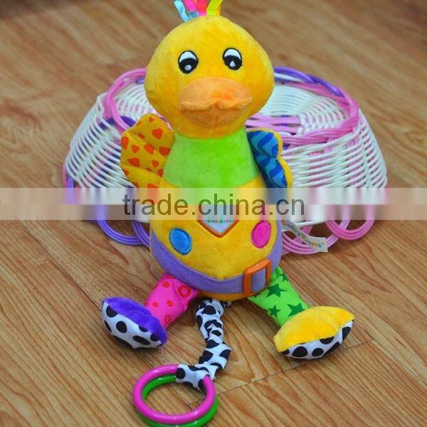 Funny chick pulling musical Plush toys baby educational plush toys for kids