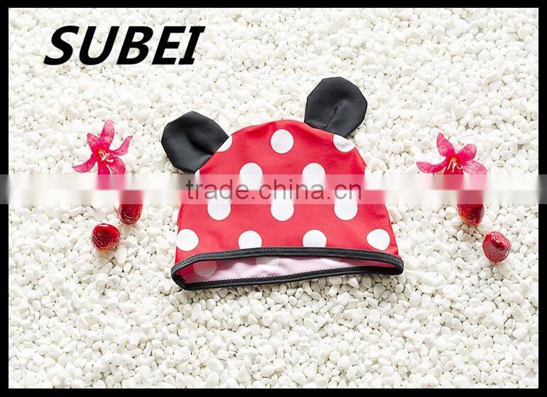 Children's swimsuit girls swimsuit big wave point split child bikini two-piece swimsuit children swimming cap