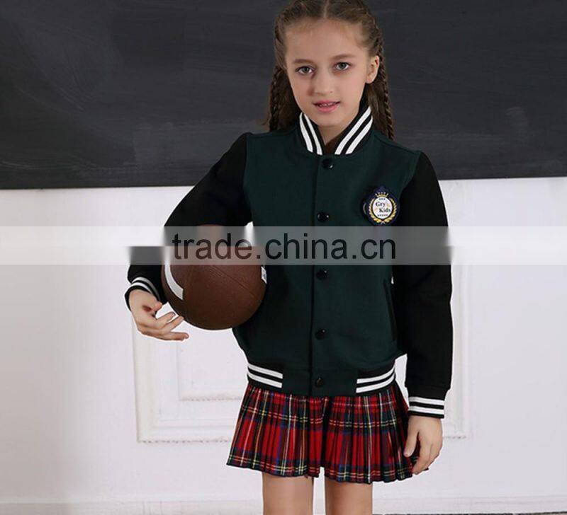 New design 2017 kids varsity jackets, school uniform custom jacket