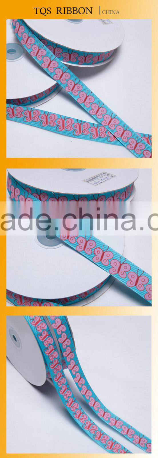 3/4 Inch Iris Printed Grosgrain Ribbon